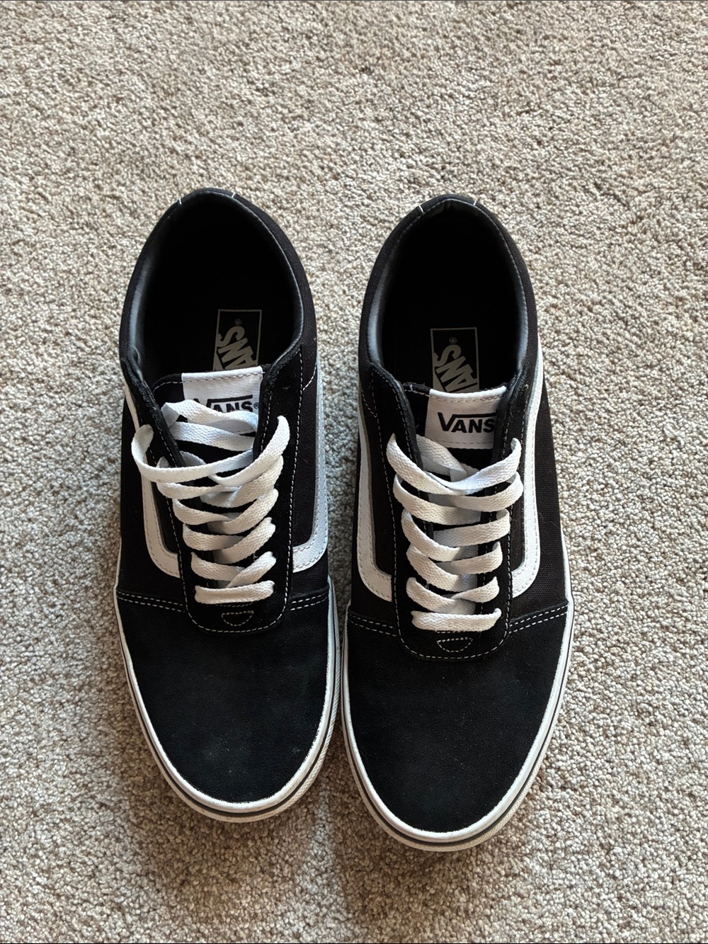 Vans Black & White Old Skool Classic Skate Sneakers mens size 10.5